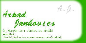 arpad jankovics business card